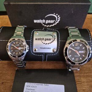 Man and woman Tourneau watches